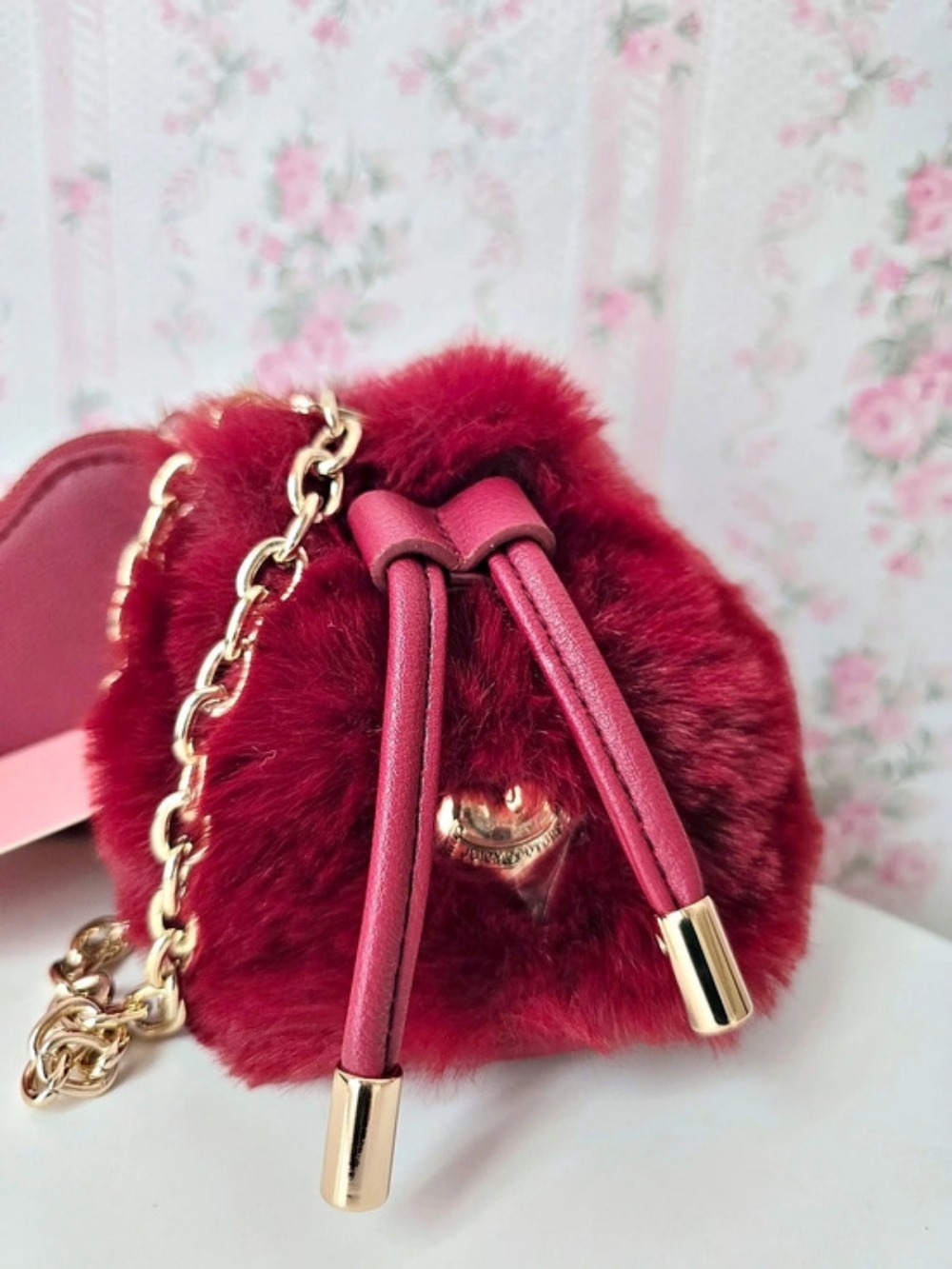 Juicy Couture Glamour Gang Stringing Heart Micro Heart Micro Bag in Red NWT